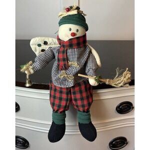 Sitting Snowman Christmas Decoration Sings Moves Arms Vintage